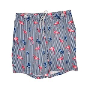 Rainforest flamingo swim‎ trunks men's size M fun swim shorts pockets